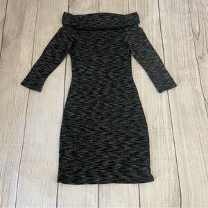 SOPRANO Women’s Charcoal Grey Long Sleeve Sweater Dress Size Medium